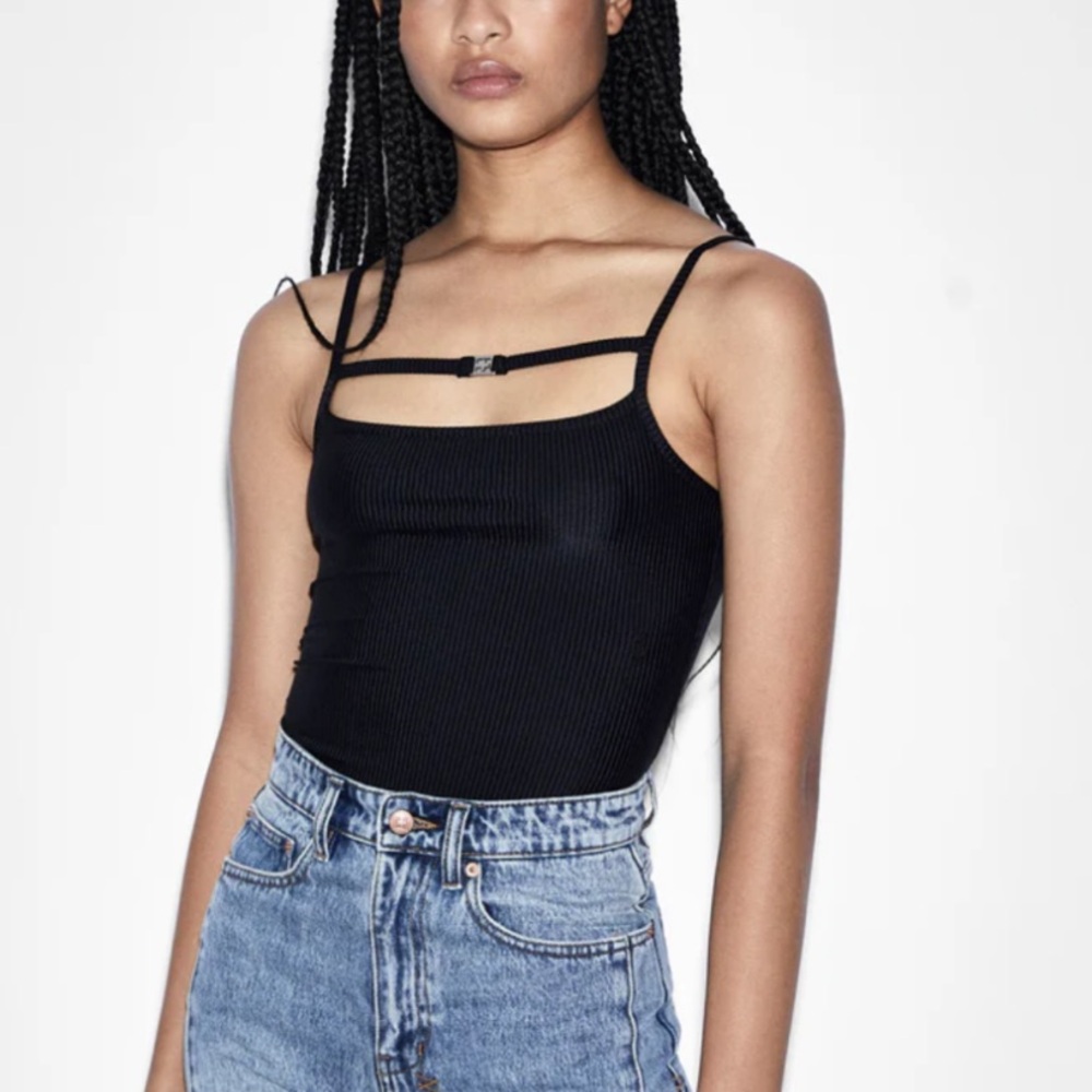 KSUBI | NWOT Precious Ribbed Bodysuit in Black - Medium